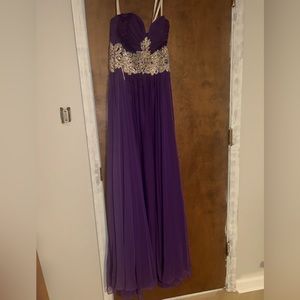 Purple formal dress. Size 8. Beading. Some loose beading